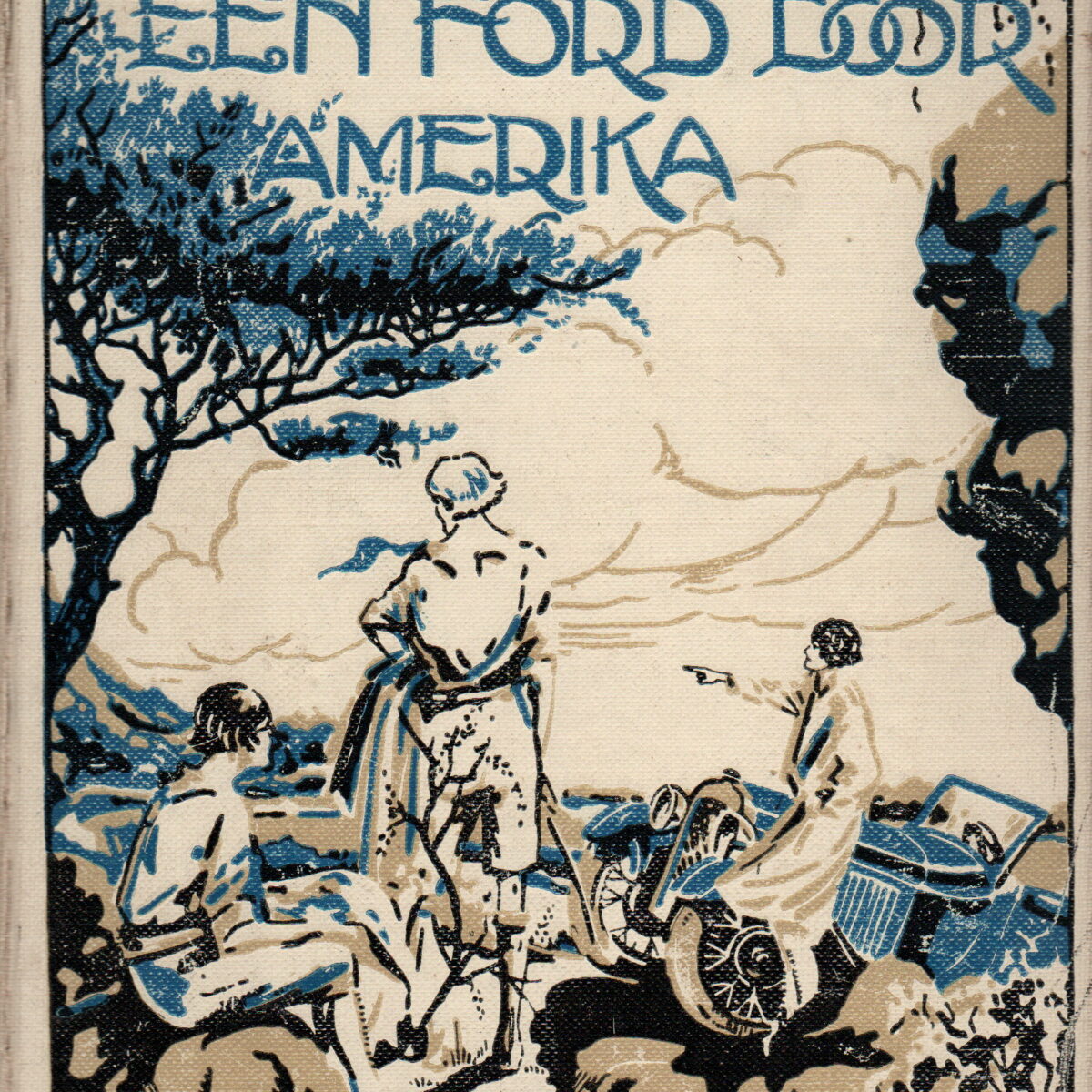 Drie meisje in een Ford door Amerika